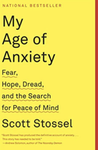 A book cover with the title of my age of anxiety.